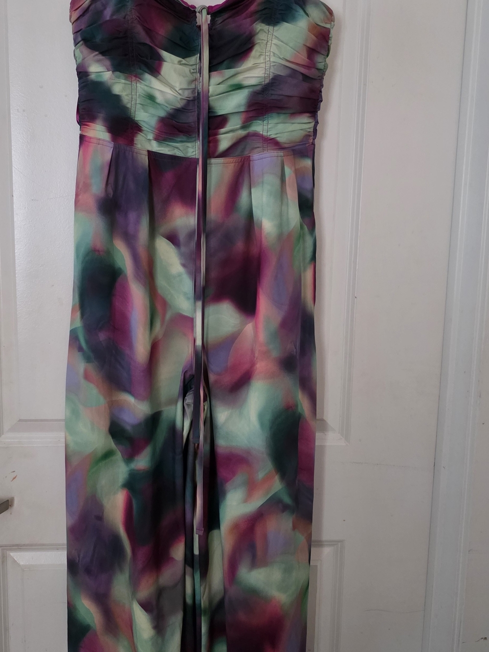 Alicia Keys Athleta Strapless Multi-Color Satin Jumpsuit